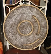 Vintage African Makenge Root Basket Hand Made in Zambia