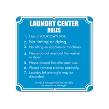 Square Metal Sign Multiple Sizes Follow Rules for Better Laundry Room Business B
