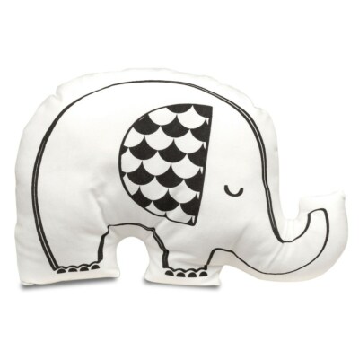 Lolli Living Black & White Elle Elephant Decorative Baby Nursery Pillow NEW