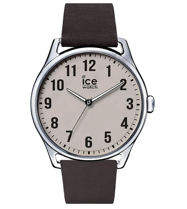 Ice-Watch Ice time Dark Brown beige Large Uhr Herrenuhr Leder braun 013045