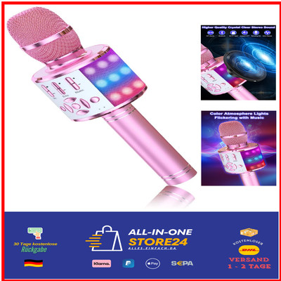 BONAOK Magic Sing Karaoke Mikrofon Deluxe Bluetooth 4 in 1 Kinder-Party-Mikro...