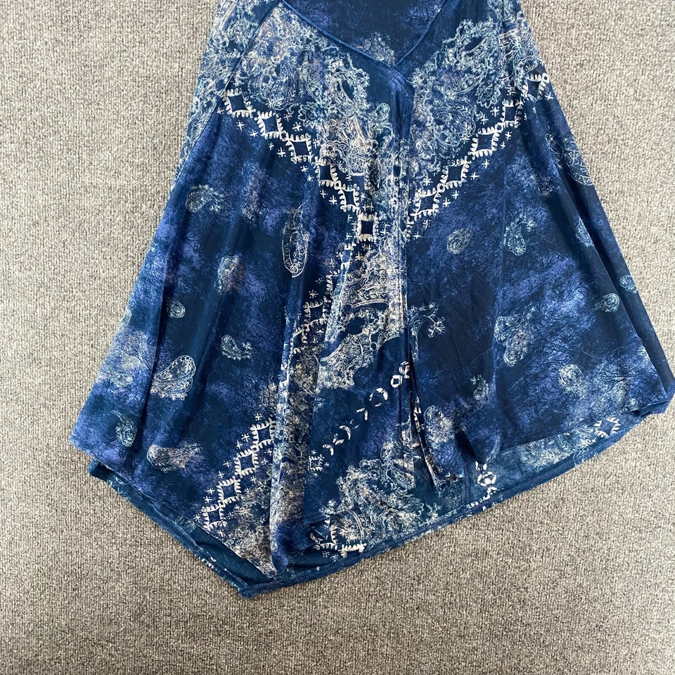 Vestido Simply Vera Wang XS Azul Patchwork Bandana Asimétrico Western Boho Años 90 Y2K Foto 3 de 4