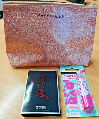 Maybelline Baby Lips + MakeUp Bag + 1.2ml Perfume Sample 27 Fresh Pink