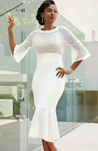 white peplum dress plus size