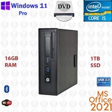 Windows 11 HP i5 3.2 ghz 16GB RAM 1TB SSD HDMI WiFi Desktop Computer PC Office21
