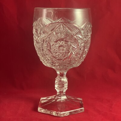EAPG U.S. Glass # 15101 COMET aka Buzz Star, Whirligig Goblet 1907