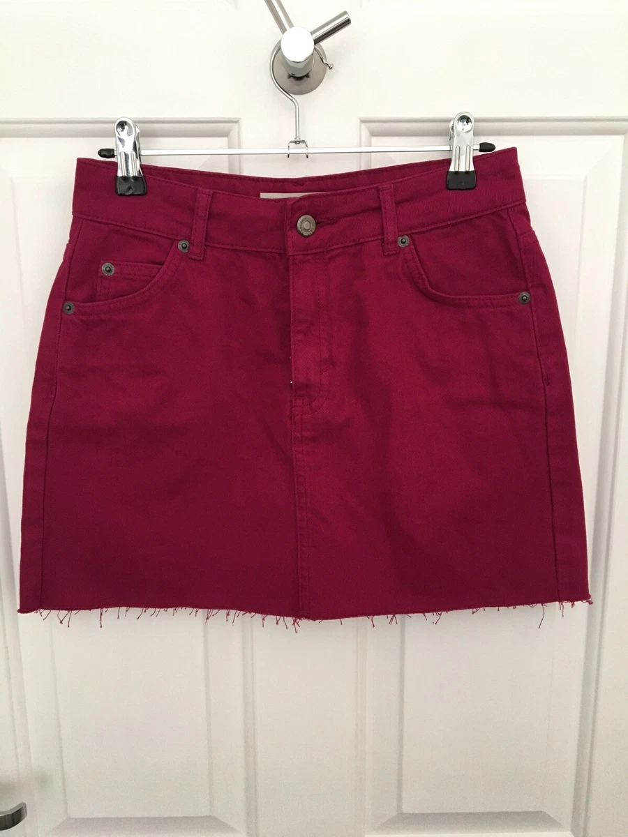 Pink denim skirt clearance topshop