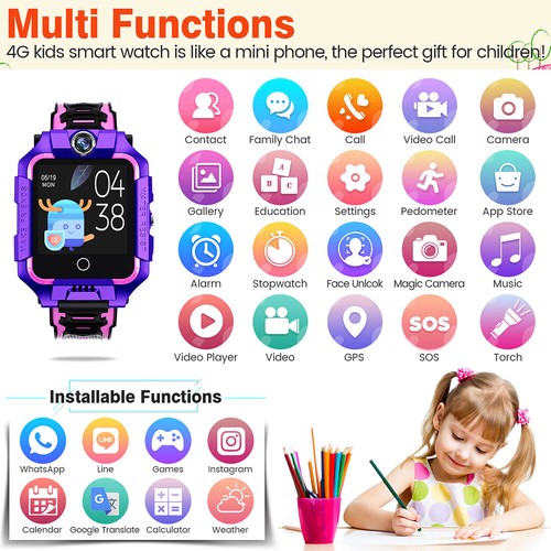 Smart Watch T10 for Kids with Dual Camera 4G SIM LBS/RUNNING/GPS, Boys and Girls - Picture 28 of 62