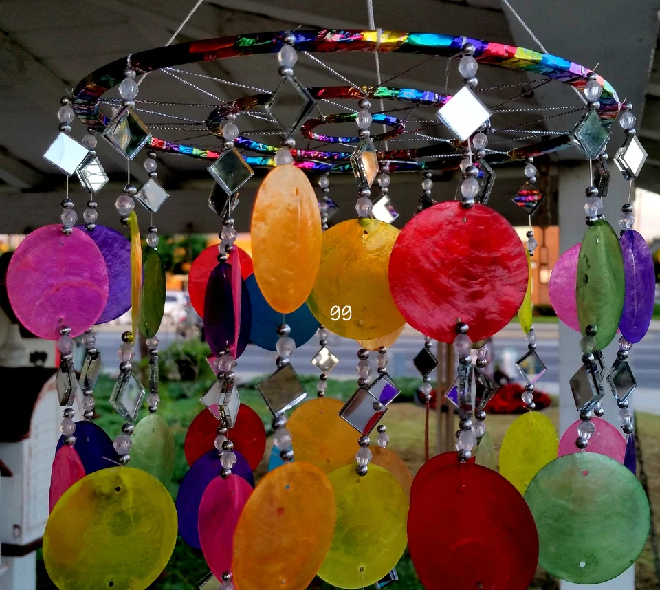 CAPIZ SHELL WINDCHIMES MIXED CAPIZ CHIMES MIXED COLORS - Image 4 of 4