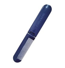 Vintage Este Lauder Navy Blue Folding Comb & Mirror for Travel Purse or Vanity