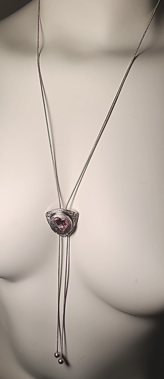 NWOT 18" Love Between A Mother & Daughter Necklace Silvertone Interchangeable 