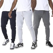Brave Soul Mens Fleece Cuffed Joggers Elasticated Waist Casual Gym Sweatpants