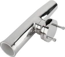 1 Pack Boat Fishing Rod Holder Stainless Steel Clamp On for Rail 1-1/4" to 2"