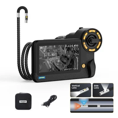 AUTOOL Telecamera endoscopio auto doppia fotocamera 2 vie 210° telecamera ispezione industriale 6,5 mm