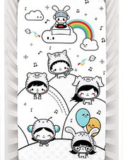 100 Organic Cotton Sateen Fitted Crib Sheet: Party in My Crib, Modern Nursery,