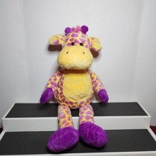 Rare Animal Alley Purple And Yellow Plush Giraffe Stuffie Beanbag