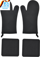 Silikon Ofenhandschuh Set, Topflappen Handschuh, Doppelt HitzebestäNdig, Handtuc