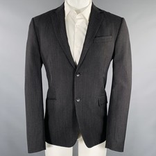 RAG BONE Size 40 Black Grey Pinstripe Wool Single Breasted Sport Coat