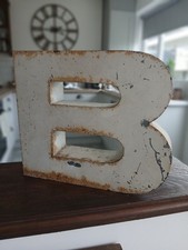Large Vintage Striking Chunky Metal Letter ‘B' Original Advertising Sign 