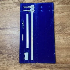 Vintage Dietzgen Germany US Zone Beam Compass Drafting Tool Set Case Kit