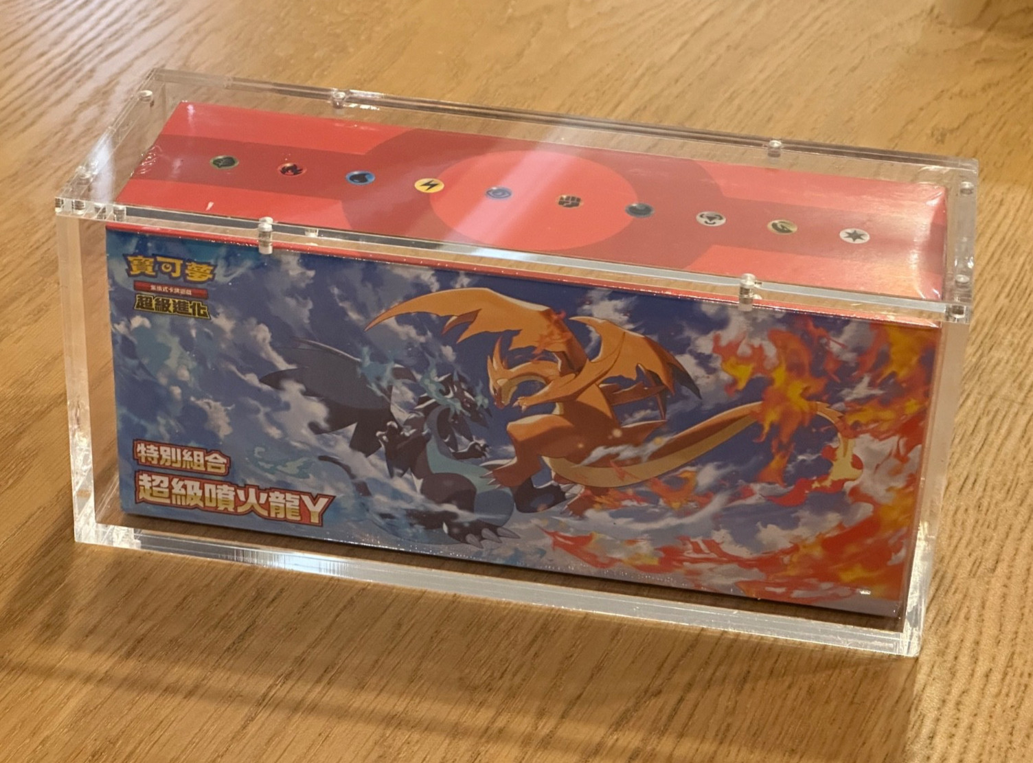 Pokemon TCG Chinese MEGA Charizard Y Special Set MegaEvolution with Acrylic case