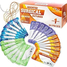 Mixed sterile suture thread kit dissolvable nondissolvable emergency use