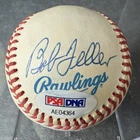 BOB FELLER BROOKS ROBINSON WARREN SPAHN AL Bobby Brown Signed Baseball PSA COA