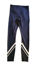 Tory Burch Sport Chevron Women's Size XS Navy 7/8 Compression Leggings Yoga Gym