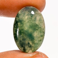 11.5 Ct Natural Moss Agate Oval Shape Cabochon Loose Gemstone For Ring 18X12X5mm
