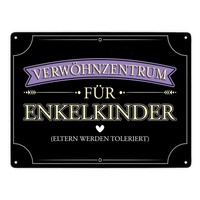 VerwöHnzentrum FüR Enkelkinder Metallschild XXL In 28X38 Cm Mit Lustigem Spruch