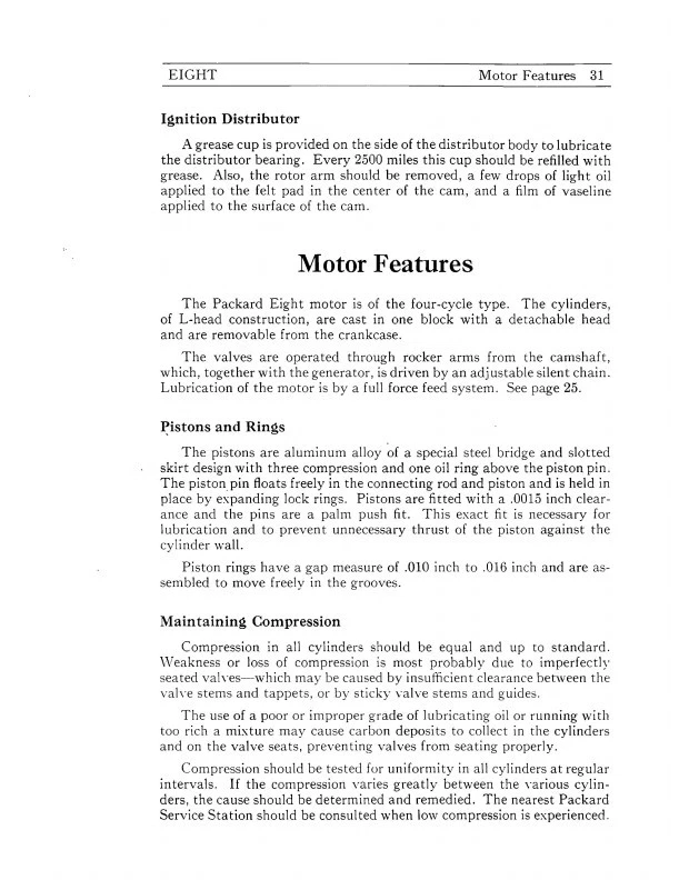 Packard 1930 8 propietarios manual estándar personalizado de lujo ocho guía 726 733 740 745 Foto 3 de 4