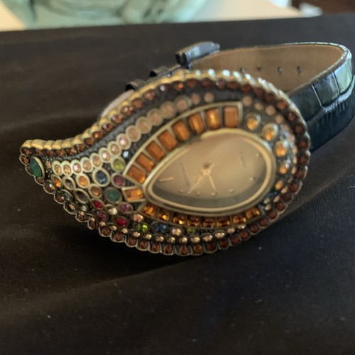Heidi Daus Watch crystal unusual shape multicolor stones 7 1/2 inches approximat - Picture 2 of 5