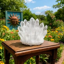 700G Rare Natural Clear Quartz Cluster White Crystal Healing Mineral Specimens