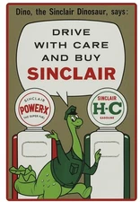 Retro Style Sinclair Super Dino Dinosaur Gasoline Pump Quality 12” Sign