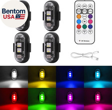 4PCS Wireless LED Strobe Lights with Remote Control, 8 Colors USB Charing Waterp