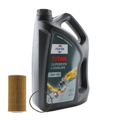5L Fuchs TITAN SUPERSYN LL 5W-40 Mahle Engine Oil Change Kit for A3 TT Eos Jetta