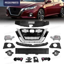 Bumper Grille Fog Light Radiator Shutter Bracket Set For Nissan Altima 2019-2021