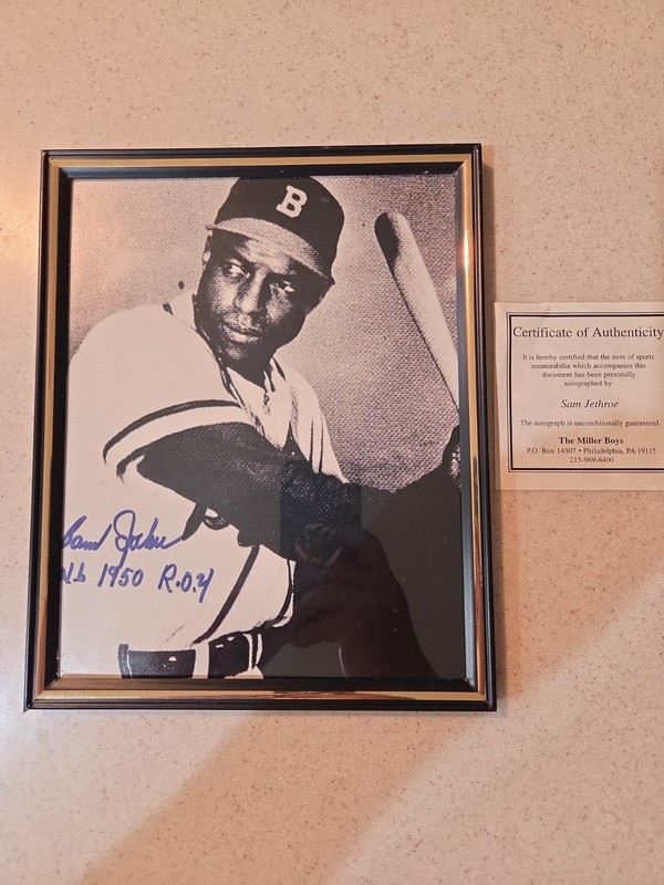 Sam Jethroe Authenticated Signed Autographed 1950 Rookie Of The Year Picture