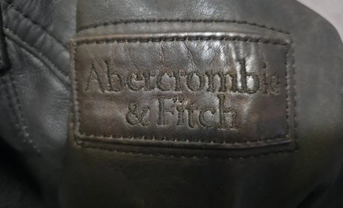 Abercrombie & Fitch Slant Rock Leather Jacket Y2K Biker Bomber Jacket Vintage image 8