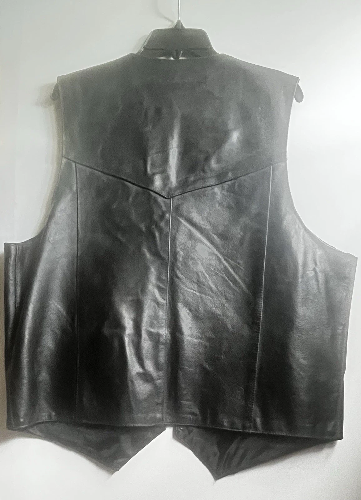 Leather Vest Men’s Wild Wear 100% Black XXL - product detail image 6
