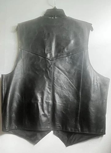 Leather Vest  Men’s Wild Wear 100%  Black XXL image 6