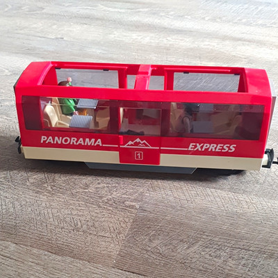 Playmobil Eisenbahn-Waggon Personenwagen  PANORAMA EXPRESS  rot/weiß