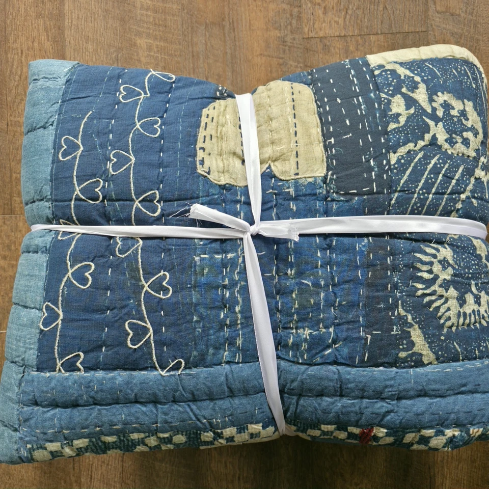 Edredón reversible artesanal Pottery Barn Love KING Foto 2 de 3