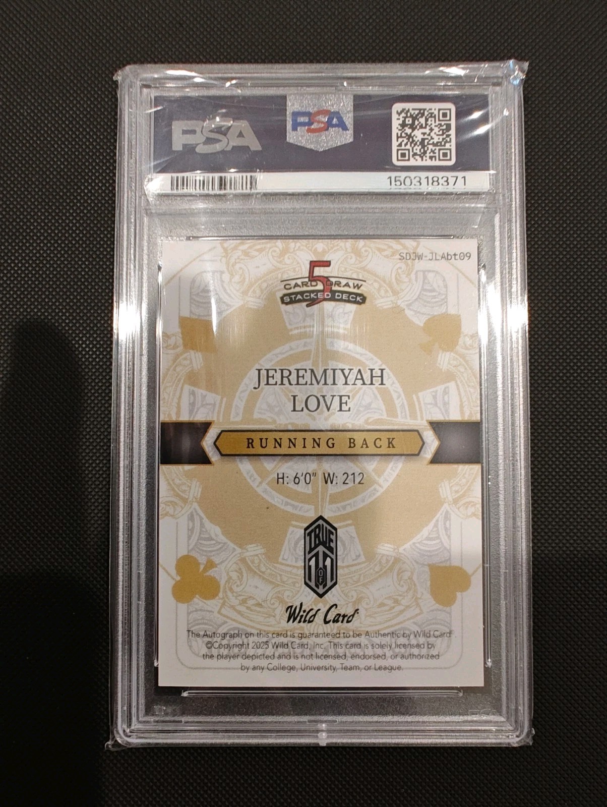 2025 Wild Card 5 Card Draw Jokers Wild Jeremiyah Love Auto True 1/1 PSA 10 💎 view 2