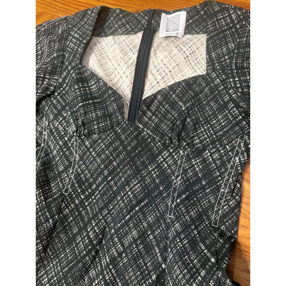 Vestido midi de algodón a cuadros Rosie Assoulin verde oscuro a cuadros línea A ajuste acampanado 8 Foto 2 de 4