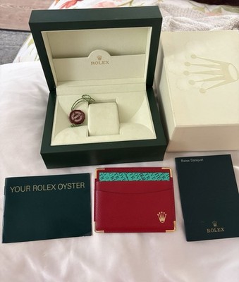 Authentic NEW STYLE ROLEX Datejust Watch Box & Leather Guarantee Holder & More