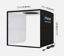 Puluz Foldable LED Ring Light Studio Box. 25cm. 12 Color Backgrounds Portable
