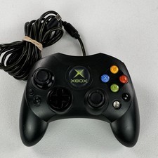 Original Xbox OEM Controller S Type Black X08-69873 w/ Breakaway Cable TESTED