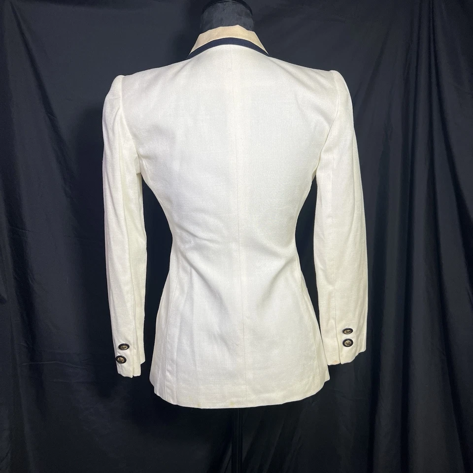 Blazer/chaqueta vintage Petite Sophisticate para mujer X-Small blanco roto Foto 2 de 4