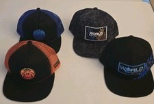World Industries Lot of 4 Trucker Snapback Hats Devil Man Skateboard Brand New